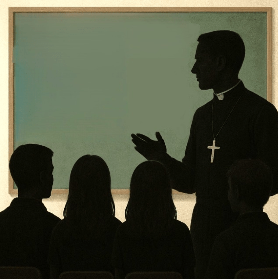Prêtre forme les jeunes